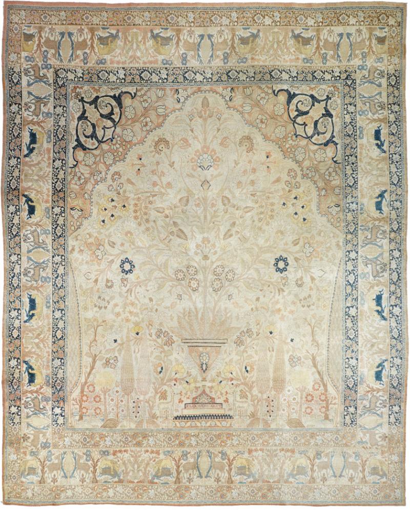 Antique Haji Jalili Tabriz Rug 9 10 x 12 4 