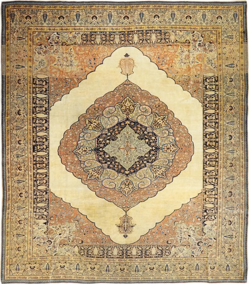 Antique Haji jalili Tabriz Rug 9 5 x 10 7 