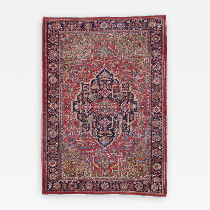 Antique Heriz Carpet with Gentle Wear