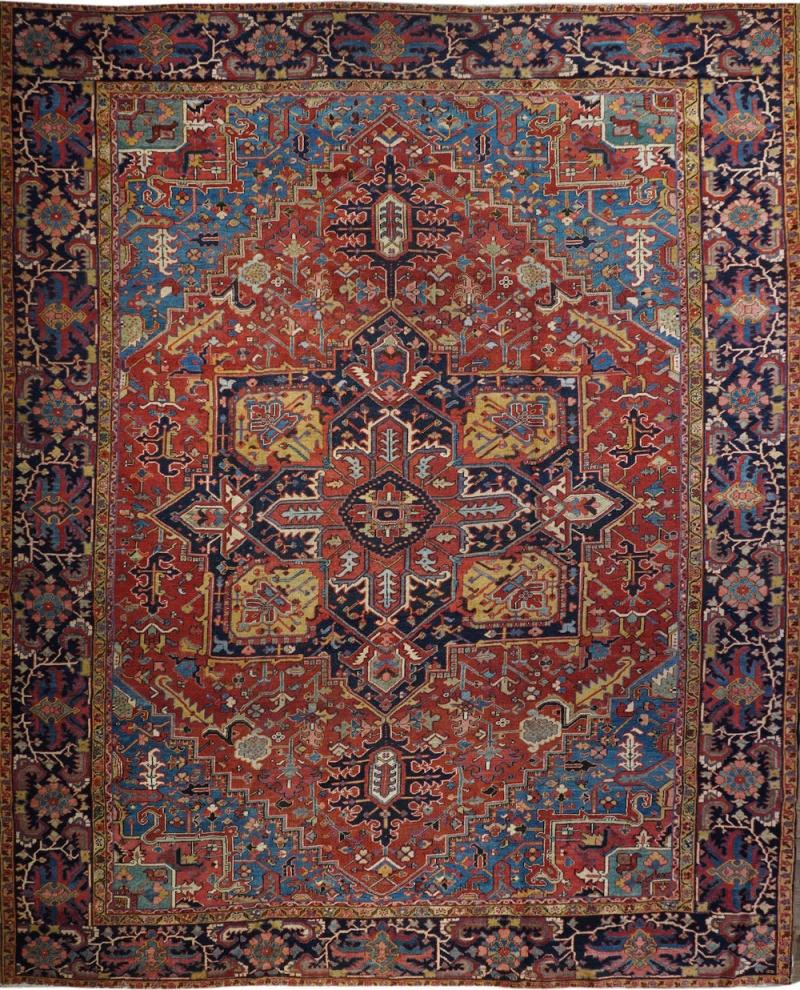 Antique Heriz Rug 12 0 x 14 7 