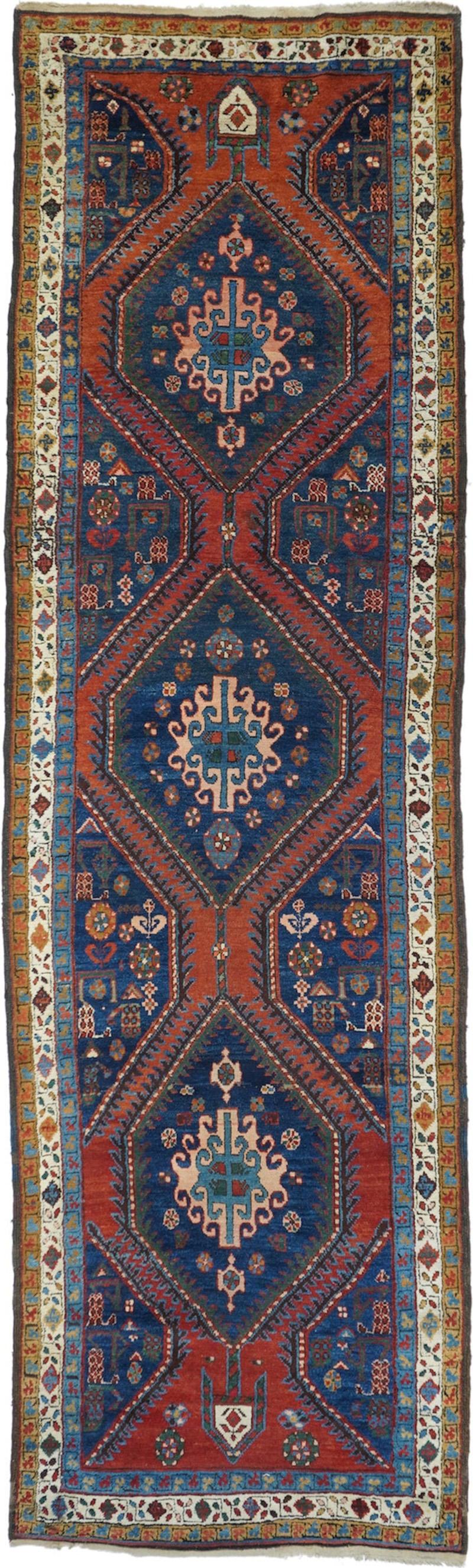 Antique Heriz Rug 3 5 x 11 8 