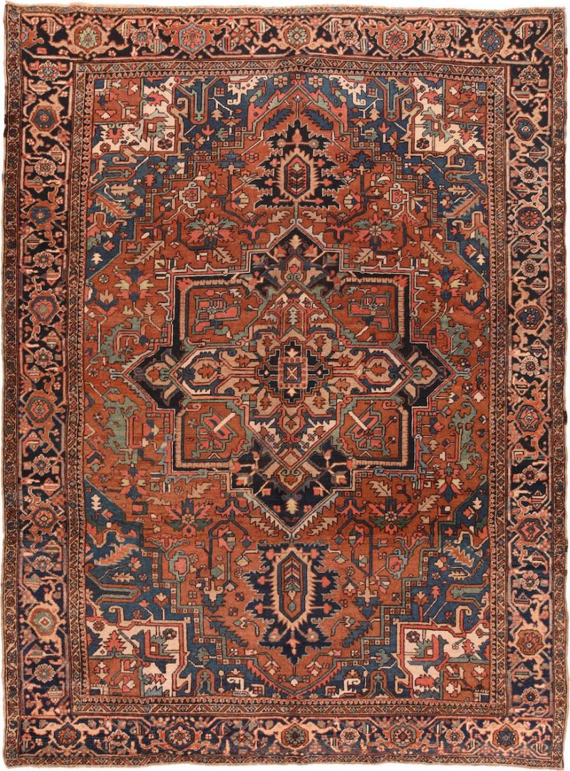 Antique Heriz Rug 8 10 x 11 8 