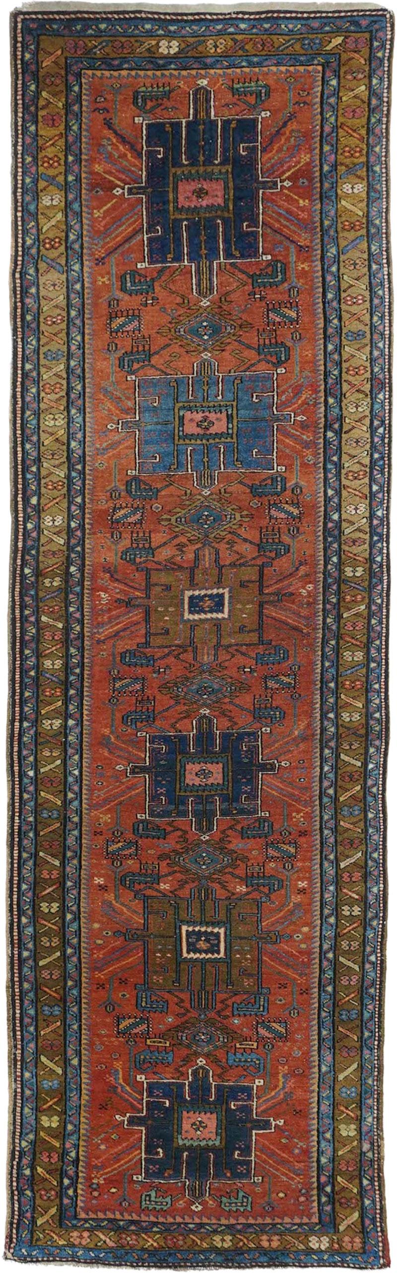 Antique Heriz Runner 3 5 x 10 4 