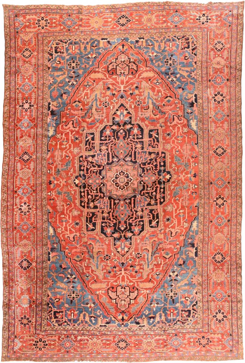 Antique Heriz Serapi Rug 11 7 x 18 5 