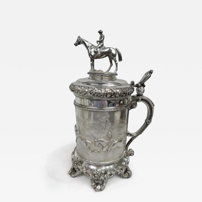 Antique Horse Race Tankard with German Imperial Association