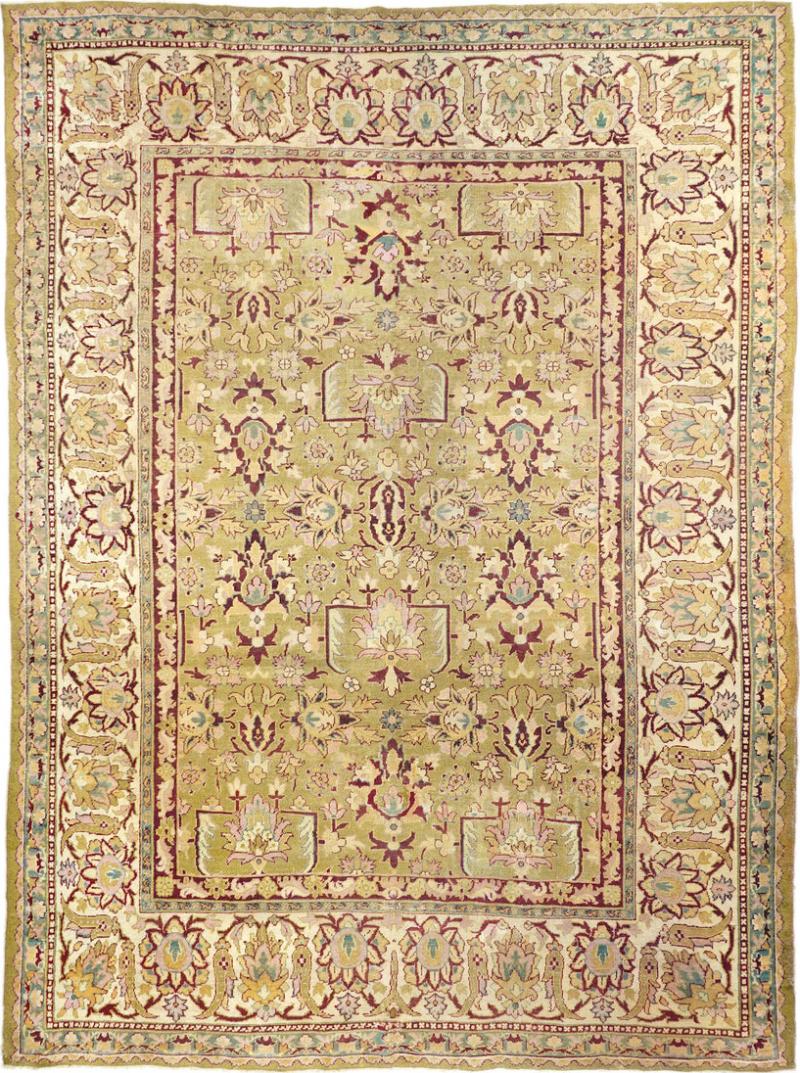 Antique Indian Agra Rug 8 4 x 11 9 circa 1890