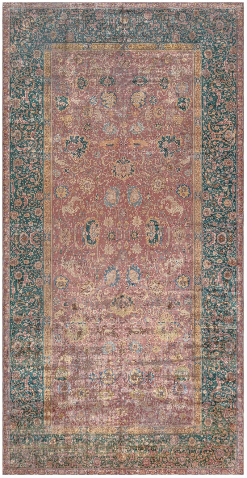 Antique Indian Handmade Wool Carpet