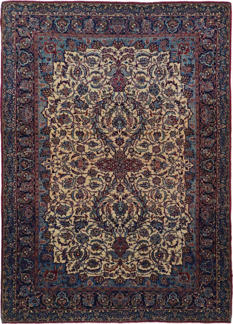 Antique Isfahan Rug 4 10 x 6 8 