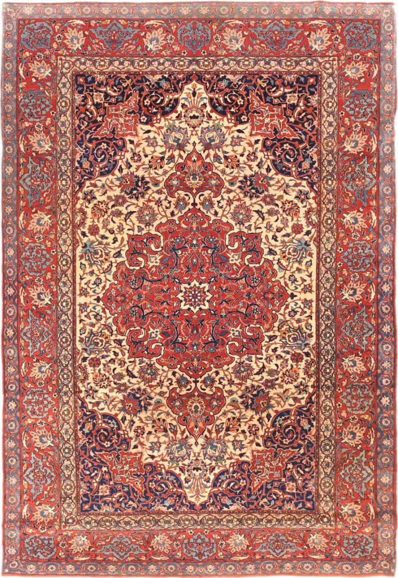 Antique Isfahan Rug 4 8 x 7 2 