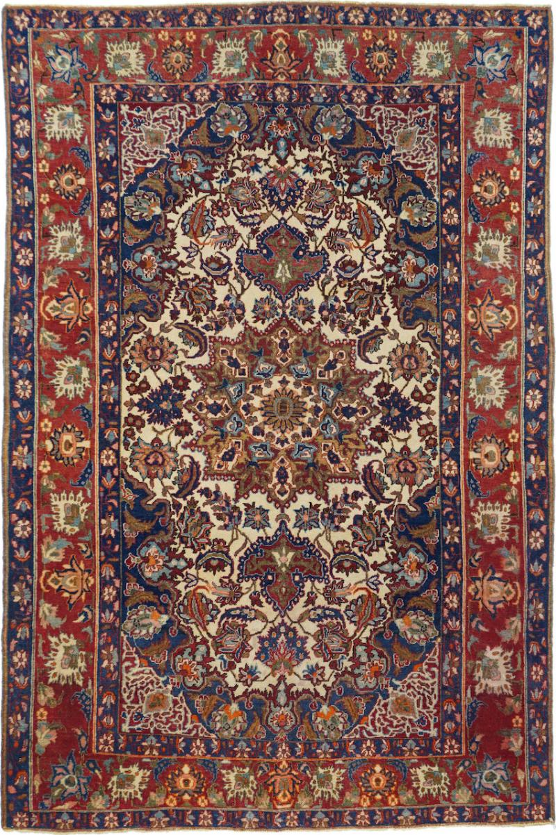 Antique Isfahan Rug 49 x 75