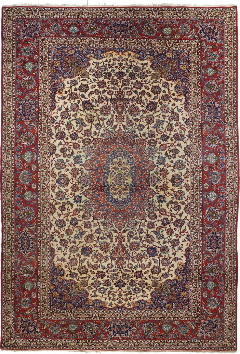 Antique Isfahan Rug 7 3 x 10 6 