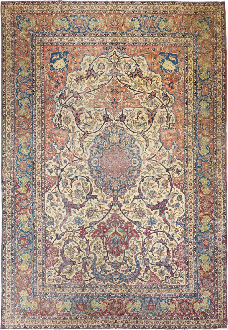 Antique Isfahan Rug 8 3 x 12 0 