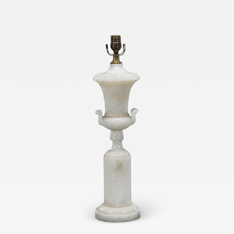 Antique Italian Alabaster Urn Table Lamp
