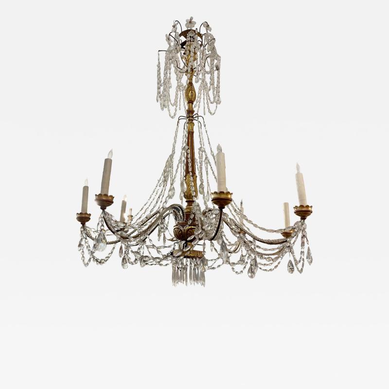 Antique Italian Giltwood Chandelier Therien Collection