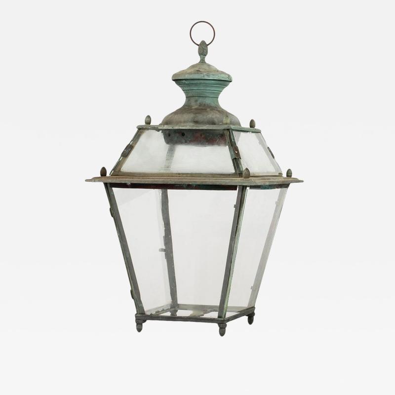 Antique Italian Glass Paneled Lantern