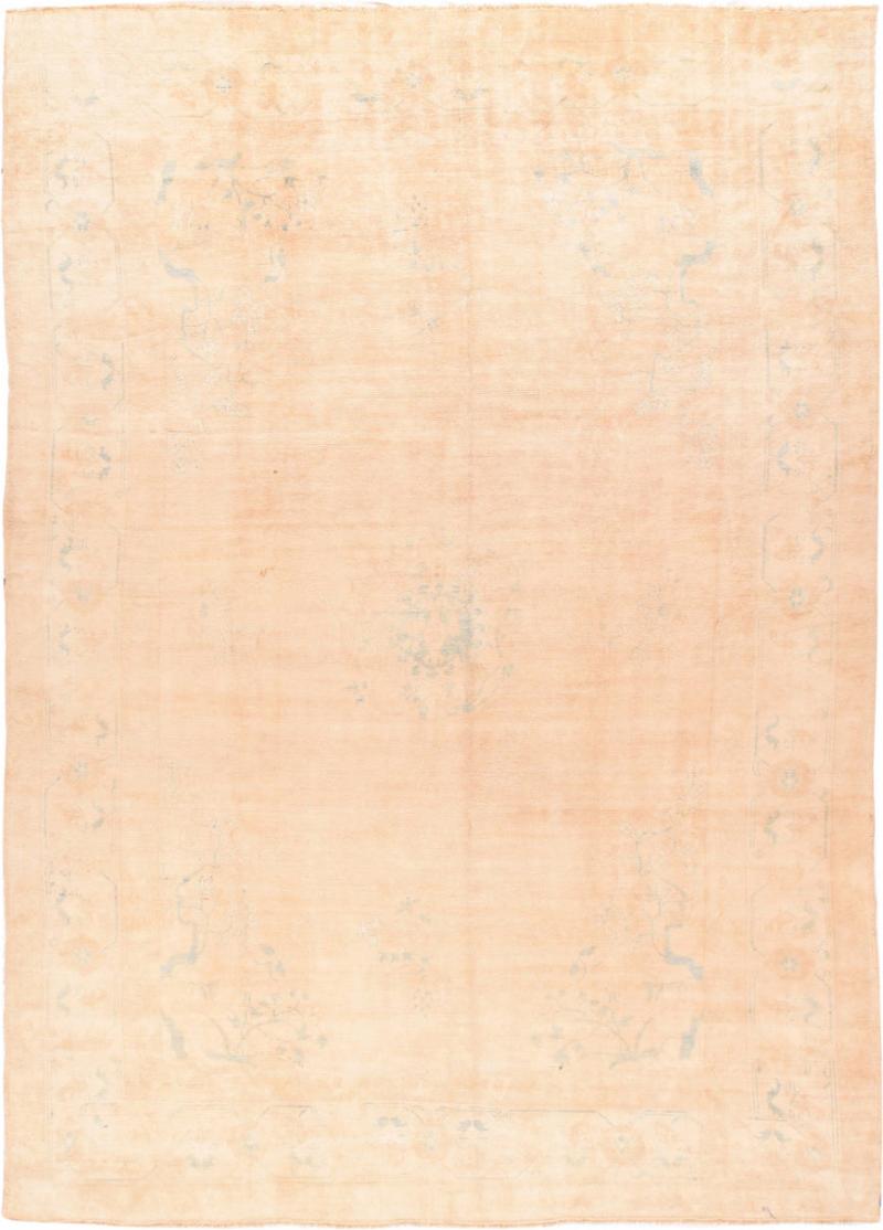 Antique Ivory Oushak Rug 9 0 x 12 2 