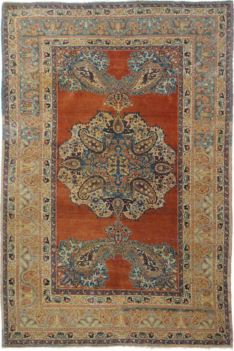 Antique Jali Jalili Tabriz Rug 4 0 x 5 11 