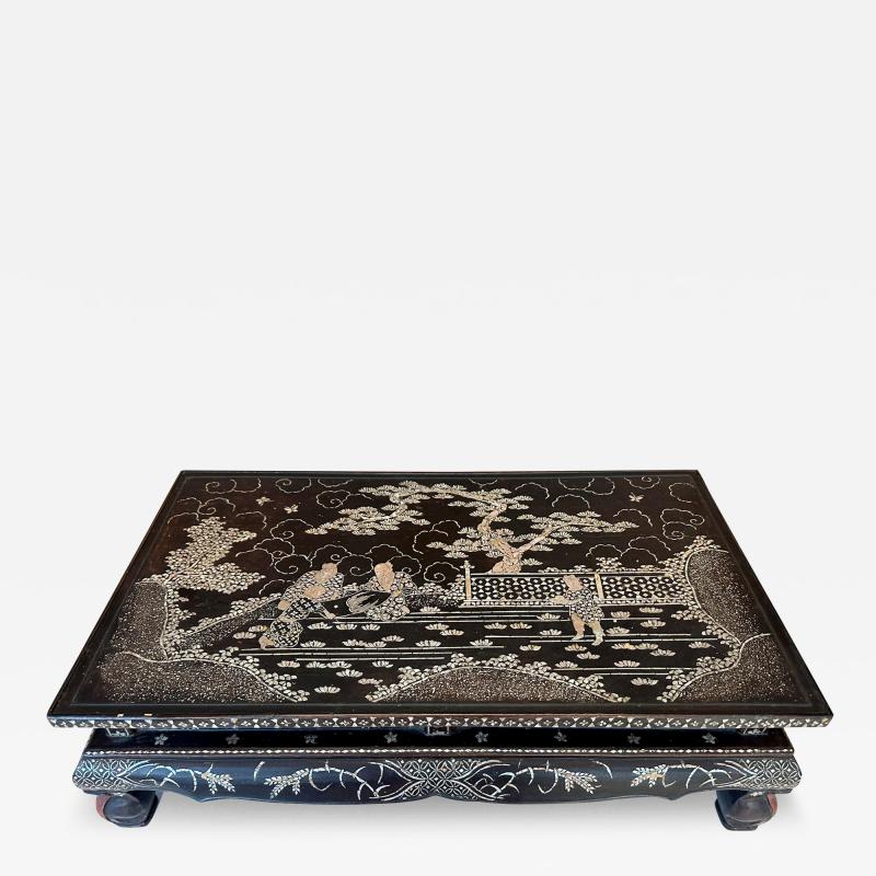 Antique Japanese Lacquer and Inlay Kang Table from Ryukyu Island