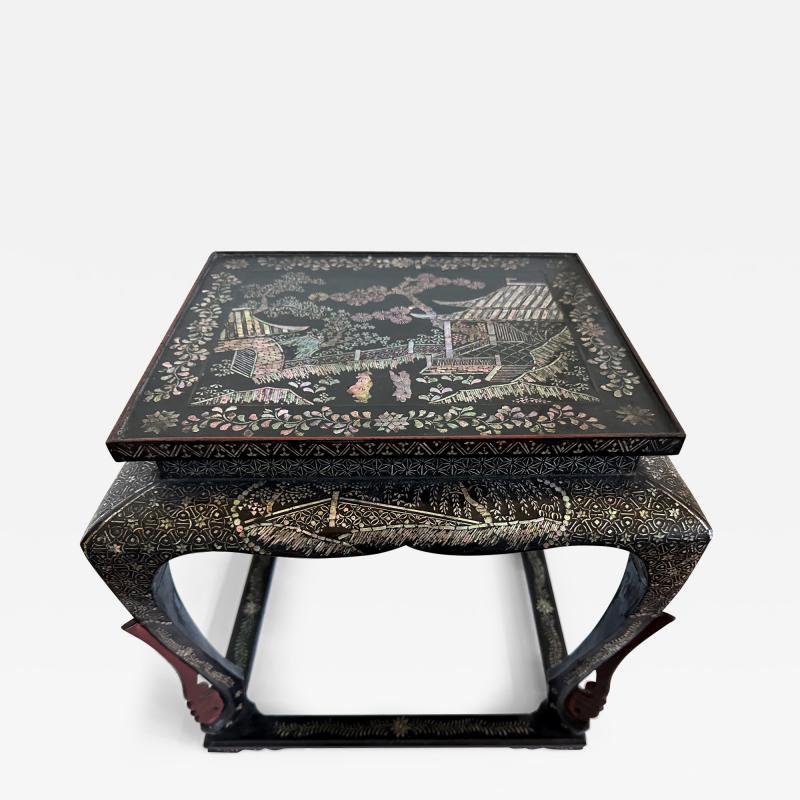 Antique Japanese Lacquer and Inlay Table from Ryukyu Islands