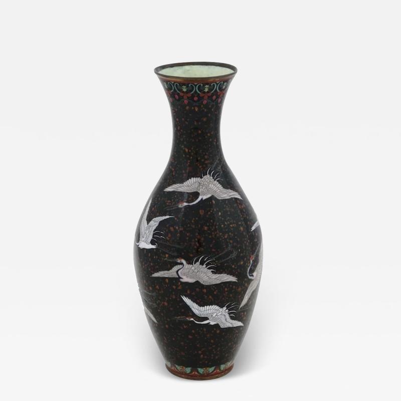 Antique Japanese Meiji Period Cloisonne Goldstone Vase