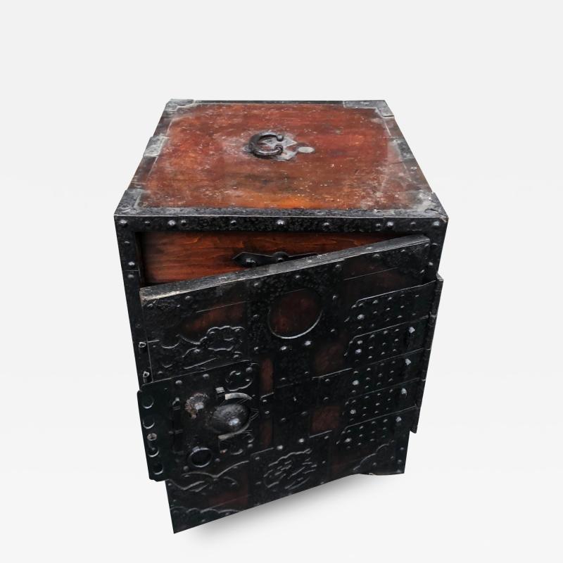 Antique Japanese Safe Box Side Table