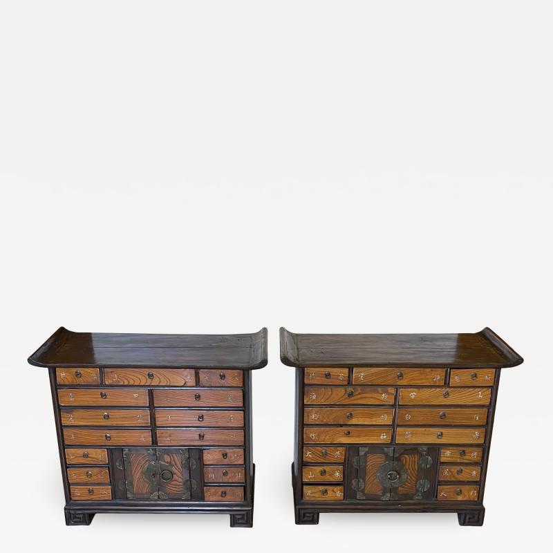 Antique Japanese Tansu Cabinets a Pair