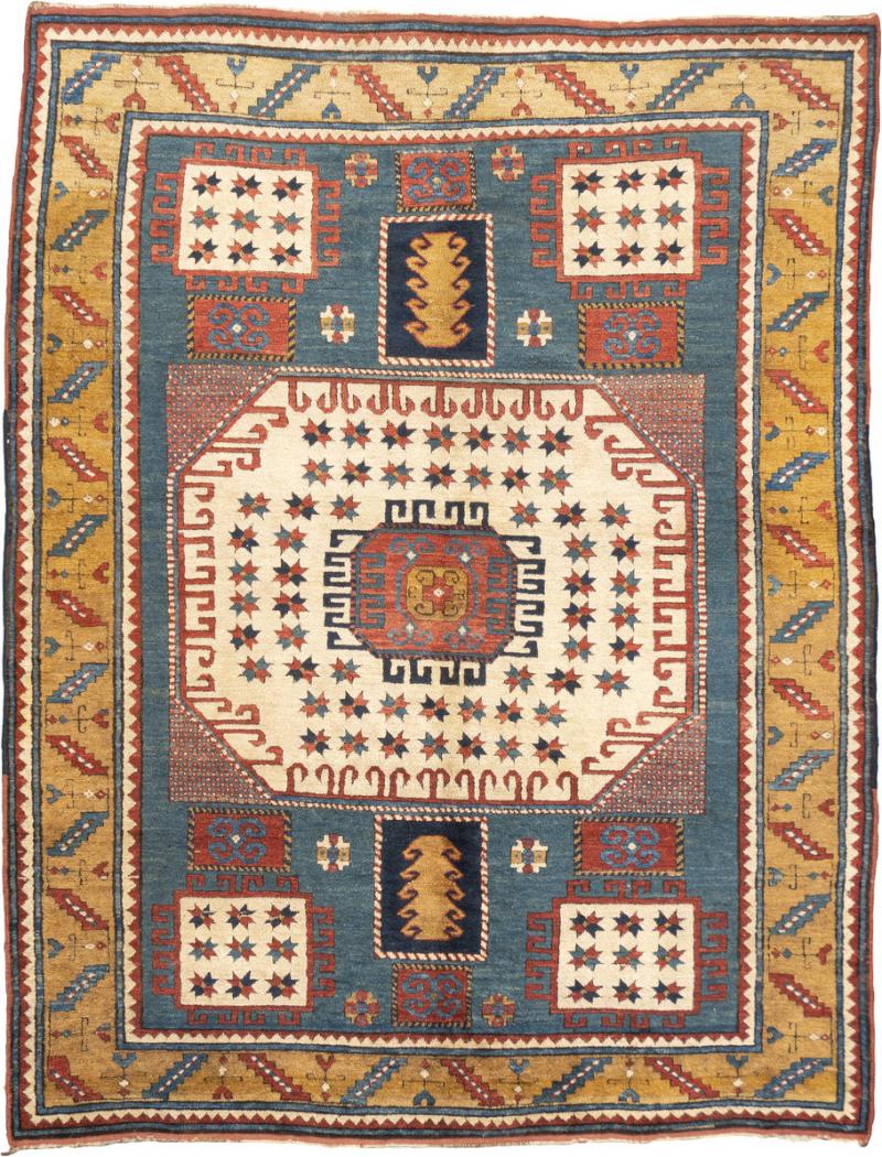 Antique Karachov Kazak Rug 5 5 x 6 10 