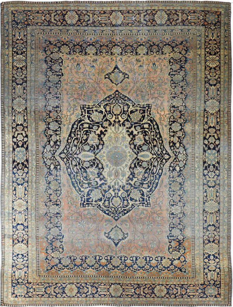 Antique Kashan Rug 7 4 x 9 10 