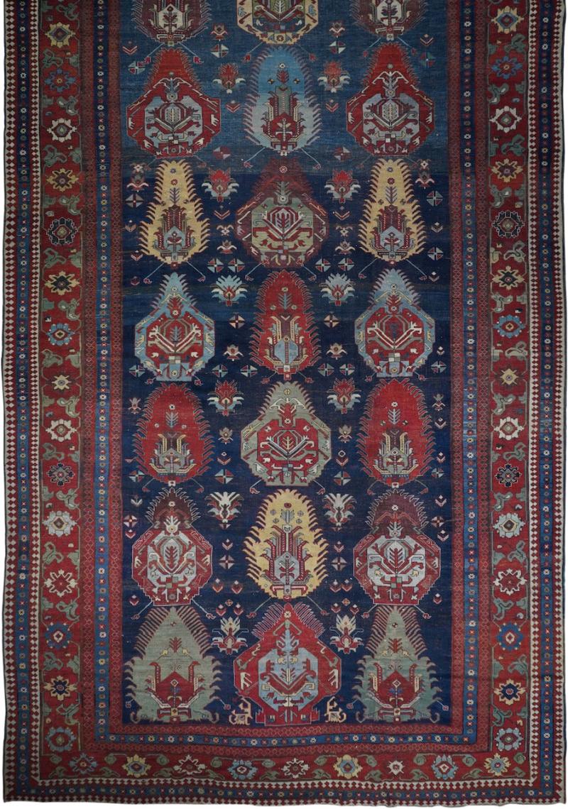 Antique Kazak Azarbayjan Rug 10 6 x 17 8 