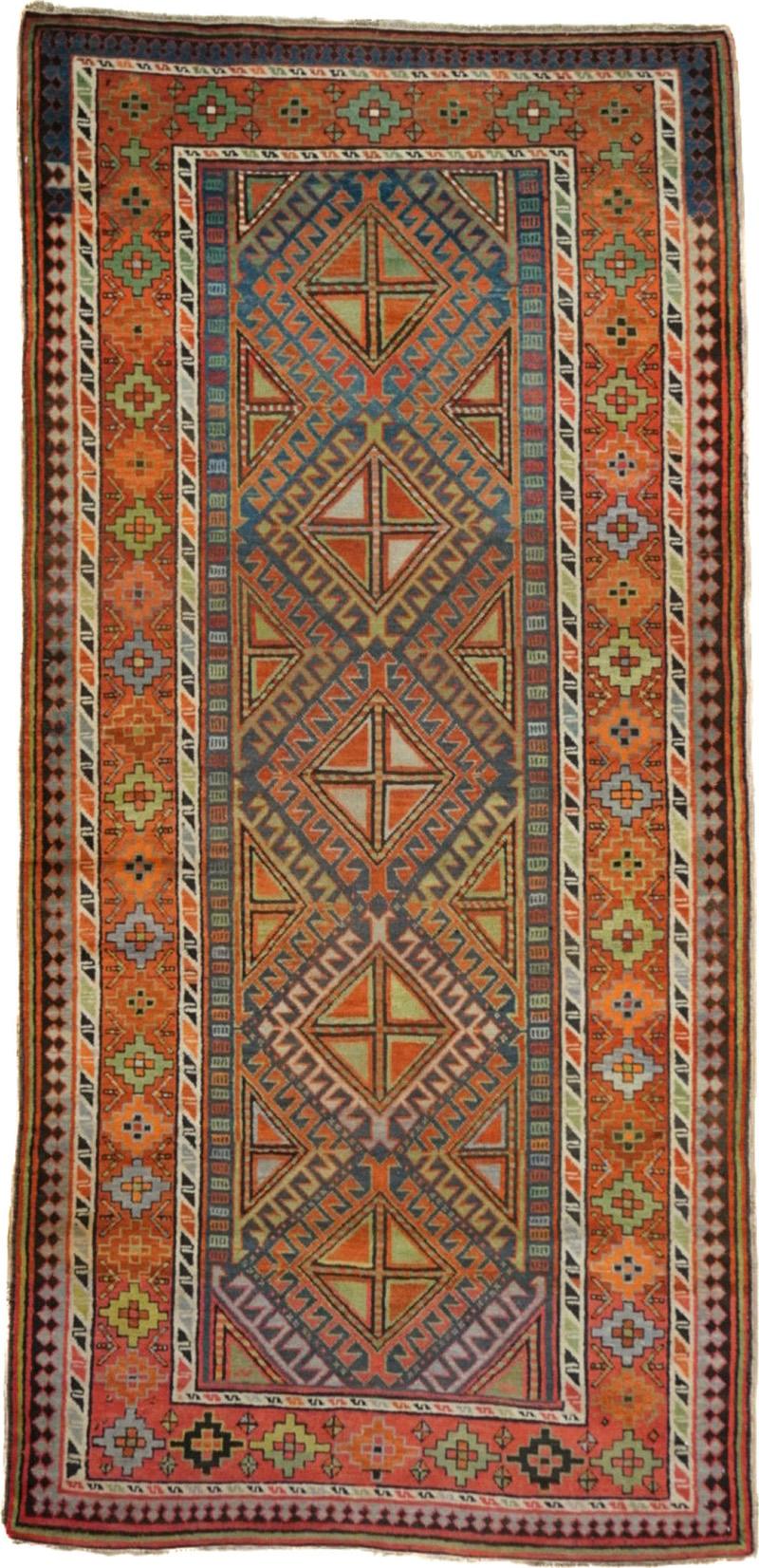 Antique Kazak Rug 3 11 x 8 1 