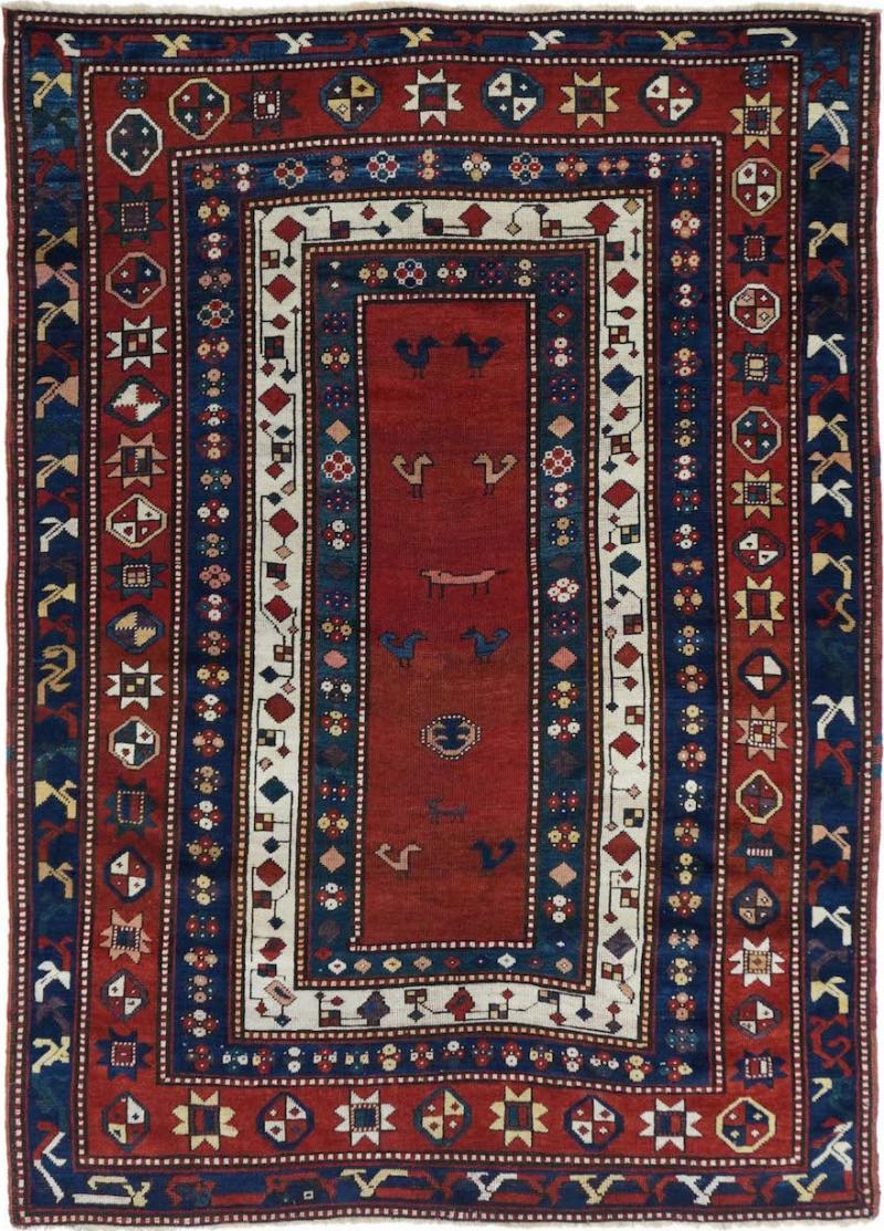 Antique Kazak Rug 4 11 x 7 0 