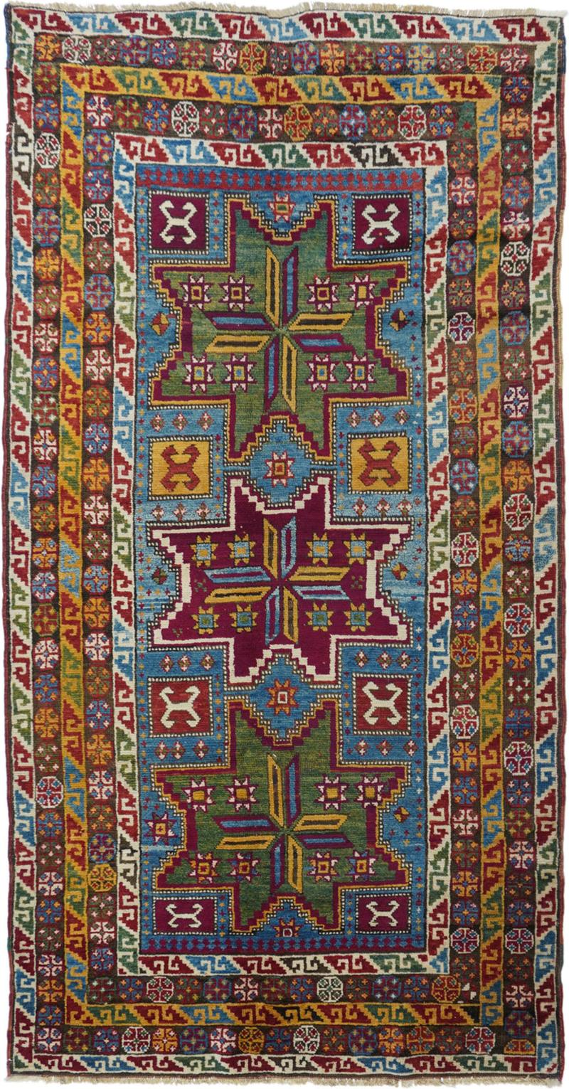 Antique Kazak Rug 4 3 x 8 7 