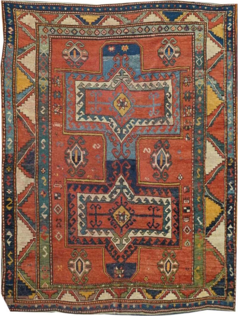 Antique Kazak Rug 5 3 x 7 2 
