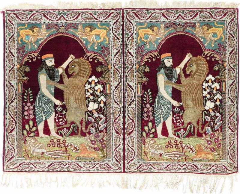 Antique Kerman Rug 2 9 x 4 2 