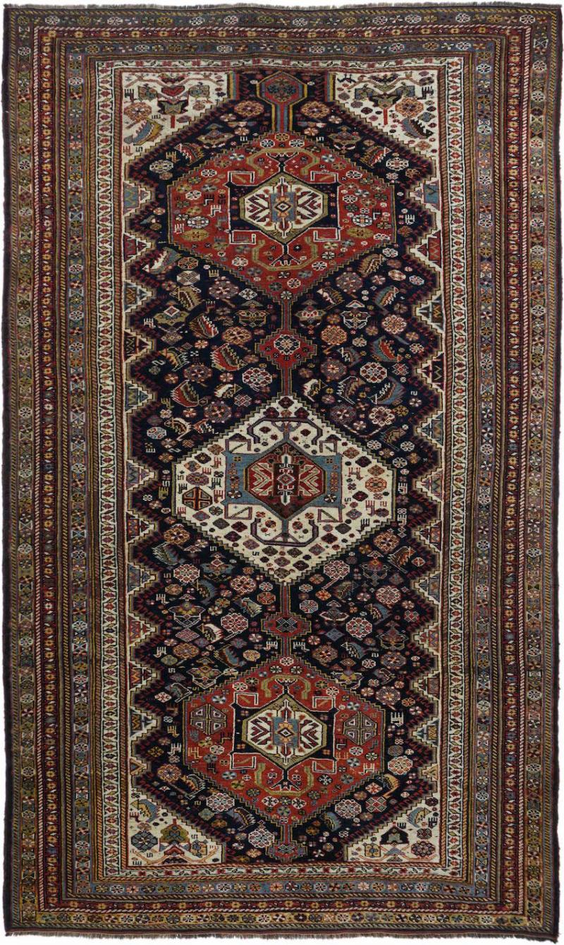 Antique Khamseh Tribal Rug 58 x 93