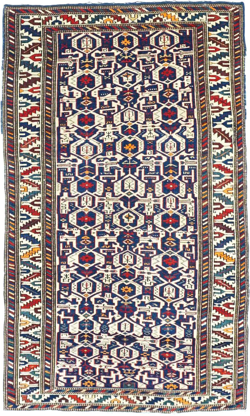 Antique Konaghand Rug 2 7 x 4 8 