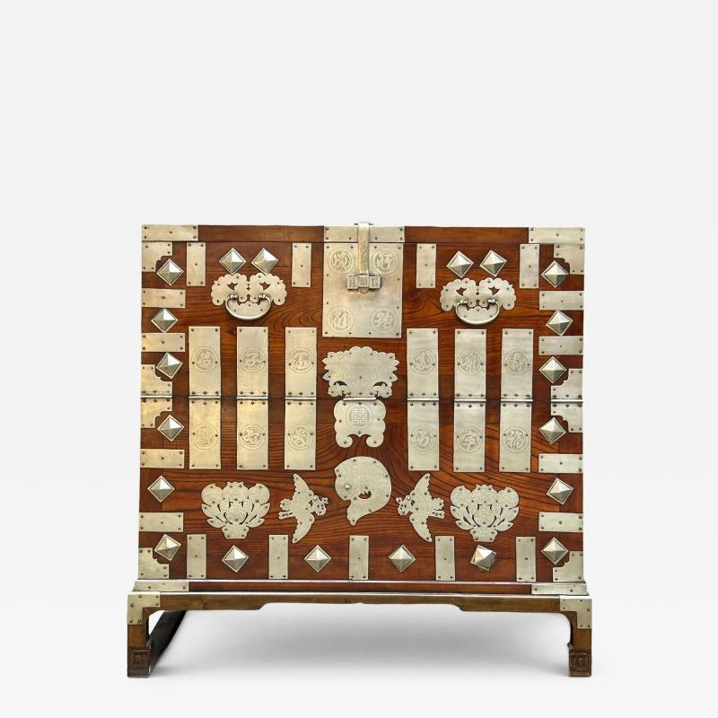 Antique Korean Wedding Bandaji Chest Pyongyang Joseon Dynasty