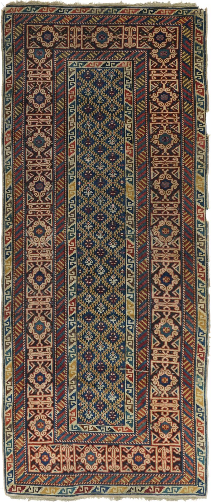 Antique Kuba Rug 3 7 x 8 3 