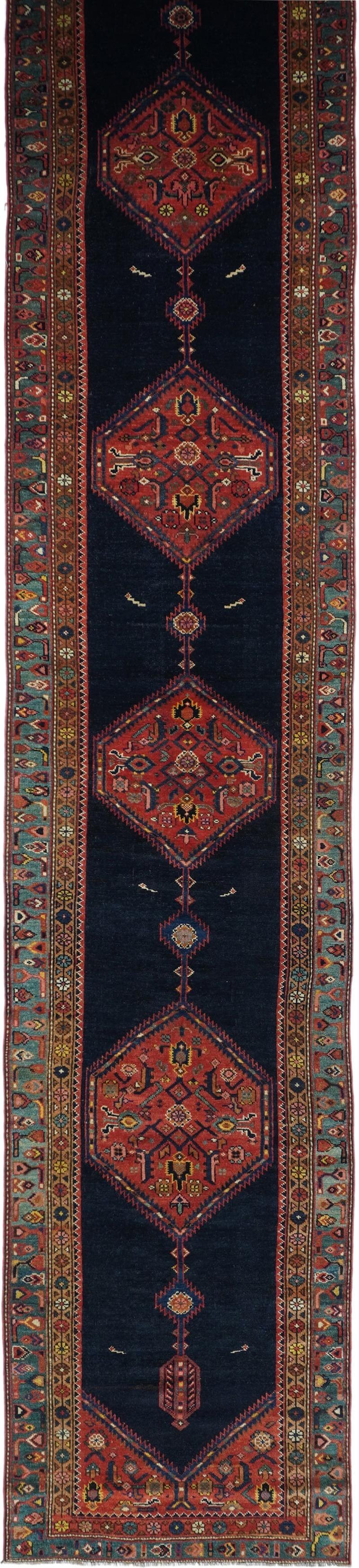 Antique Kurdish Runner 3 1 x 15 11 