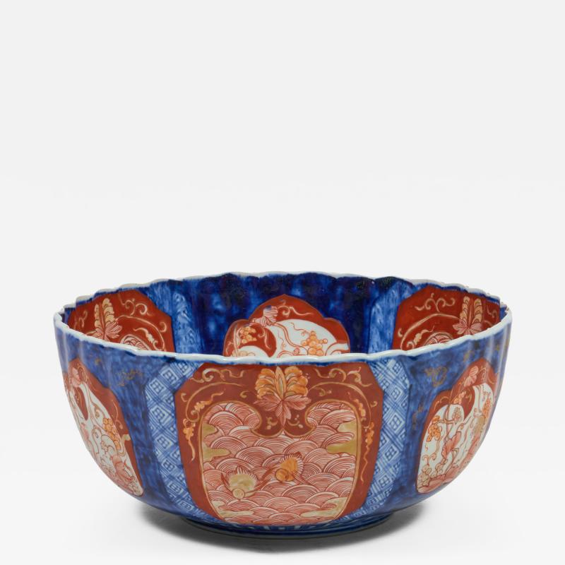 Antique Large Japanese Imari Porcelain Punch Bowl