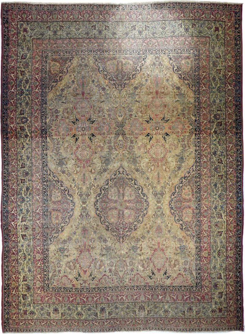 Antique Lavar Kerman Rug 103 x 135