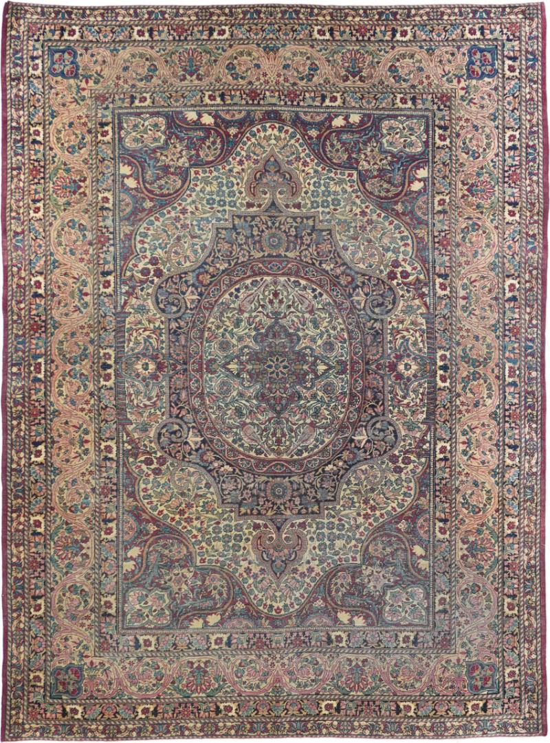 Antique Lavar Kerman Rug 57 x 74