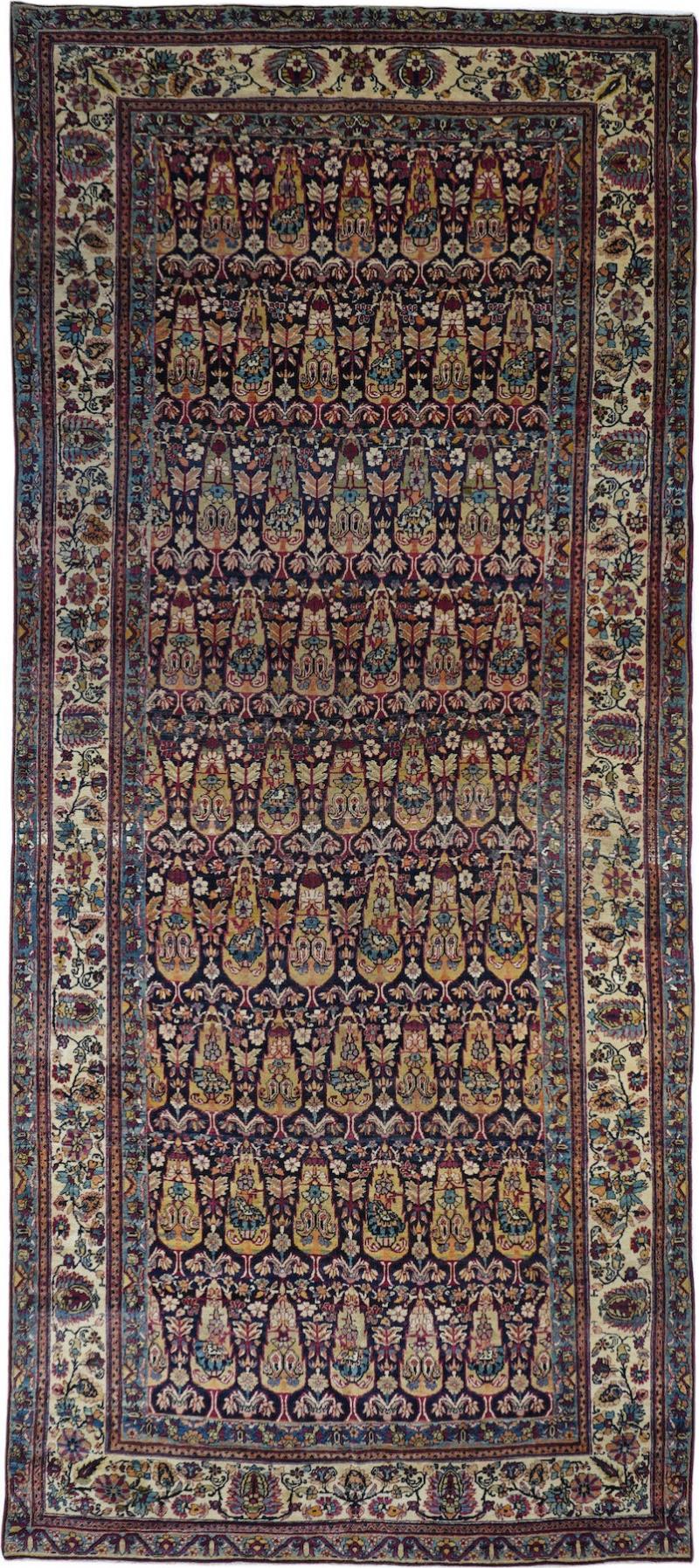 Antique Lavar Kerman Rug 6 2 x 14 6 