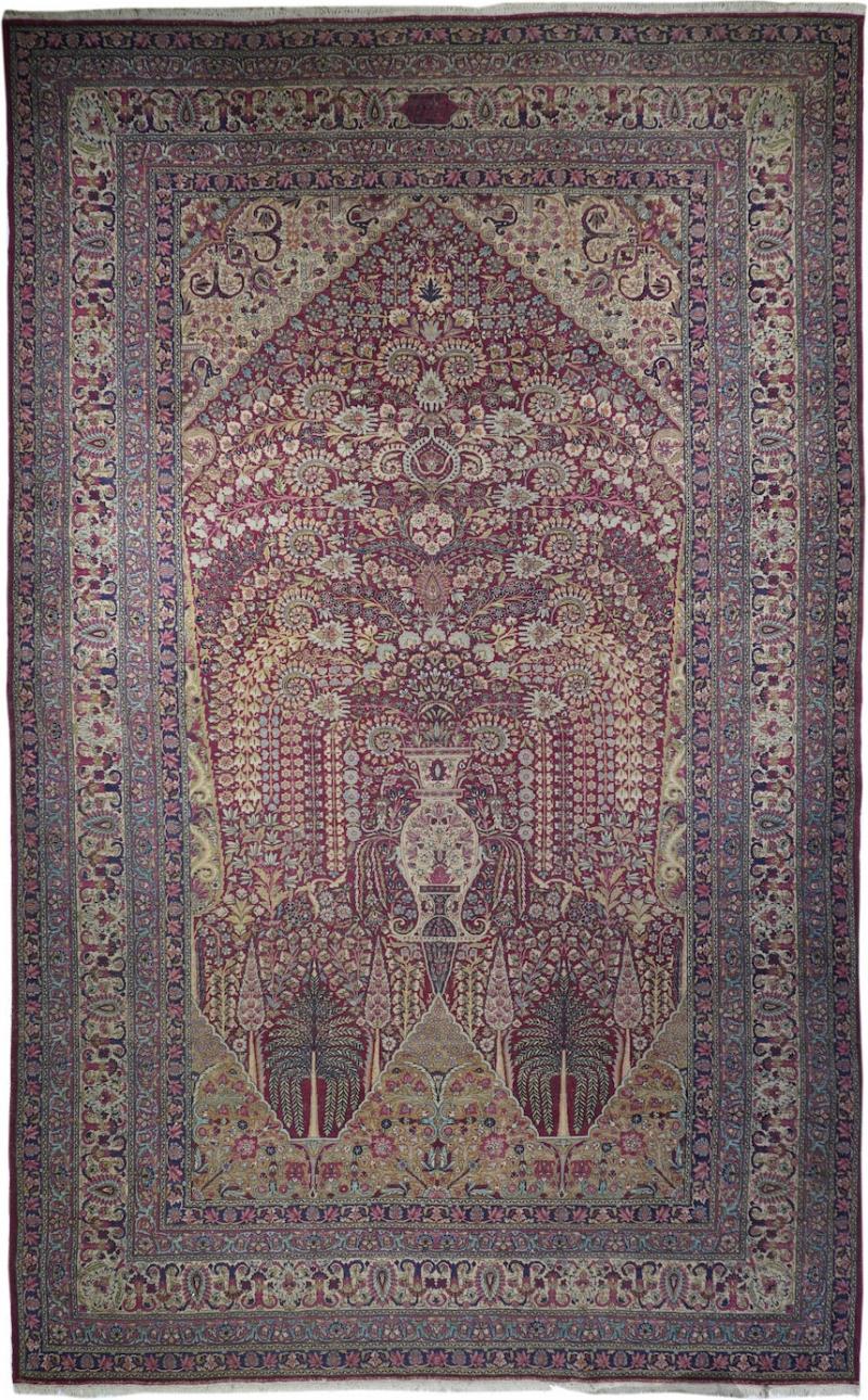 Antique Lavar Kerman Rug 9 11 x 15 10 