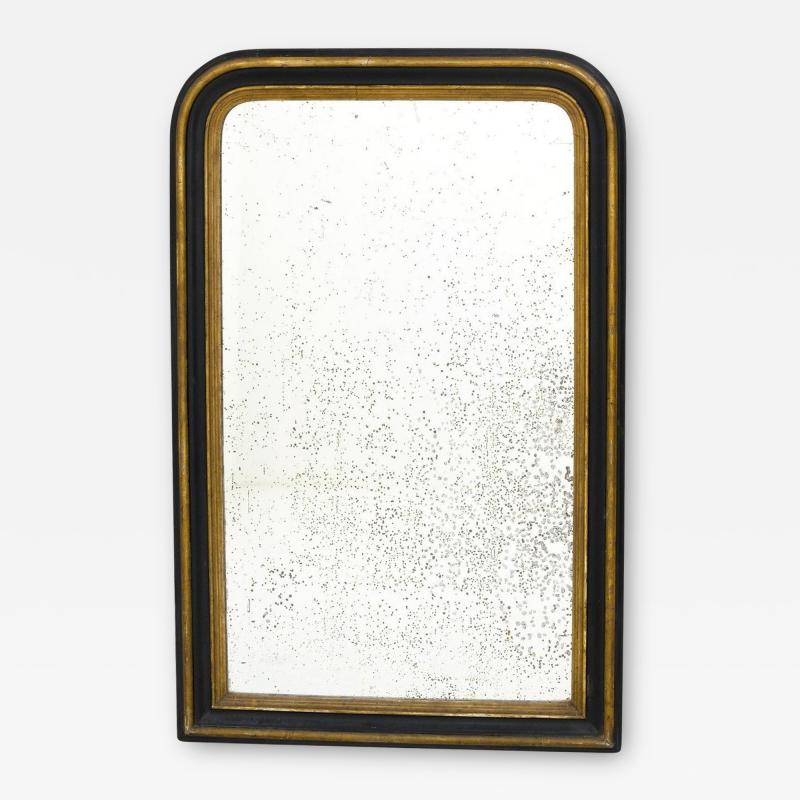 Antique Louis Philippe Black Gilded Mirror