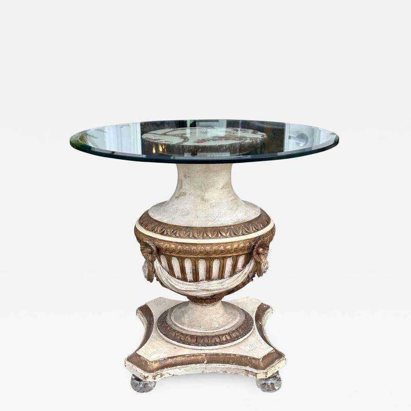 Antique Louis XVI Hollywood Regency Giltwood Round Table