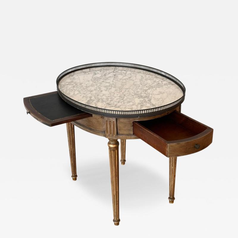Antique Louis XVI Style Marble Top Side Table W Bronze Gallery