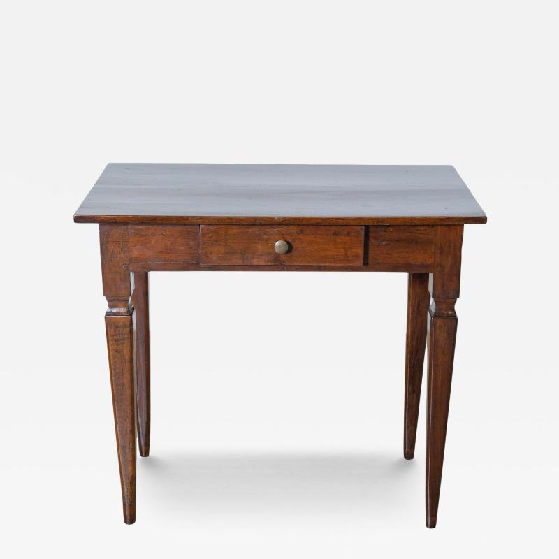 Antique Louis XVI Table Writing Desk In Walnut Italy 19th