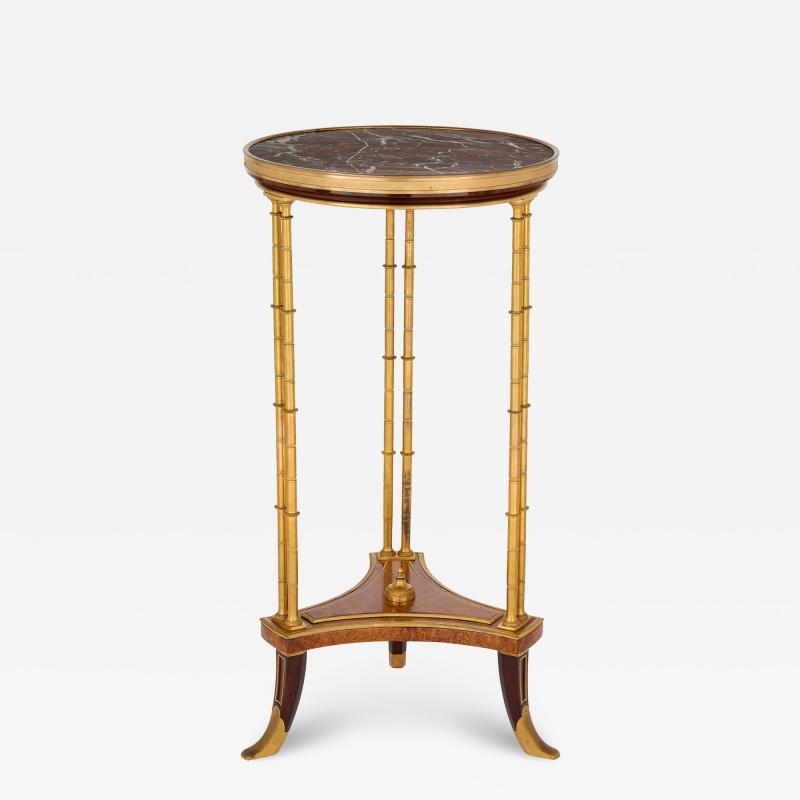Antique Louis XVI style marble and ormolu mounted gu ridon