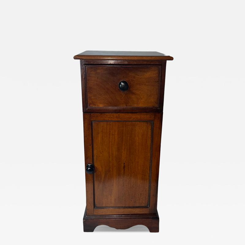 Antique Mahogany Bedside Cabinet with Drawer 19th Century